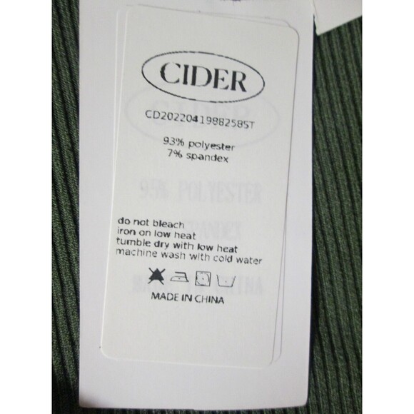 CIDER Green Crop Top M Front Knot Rib Knit Sleeveless Polyester Spandex 19-433 - Picture 5 of 9